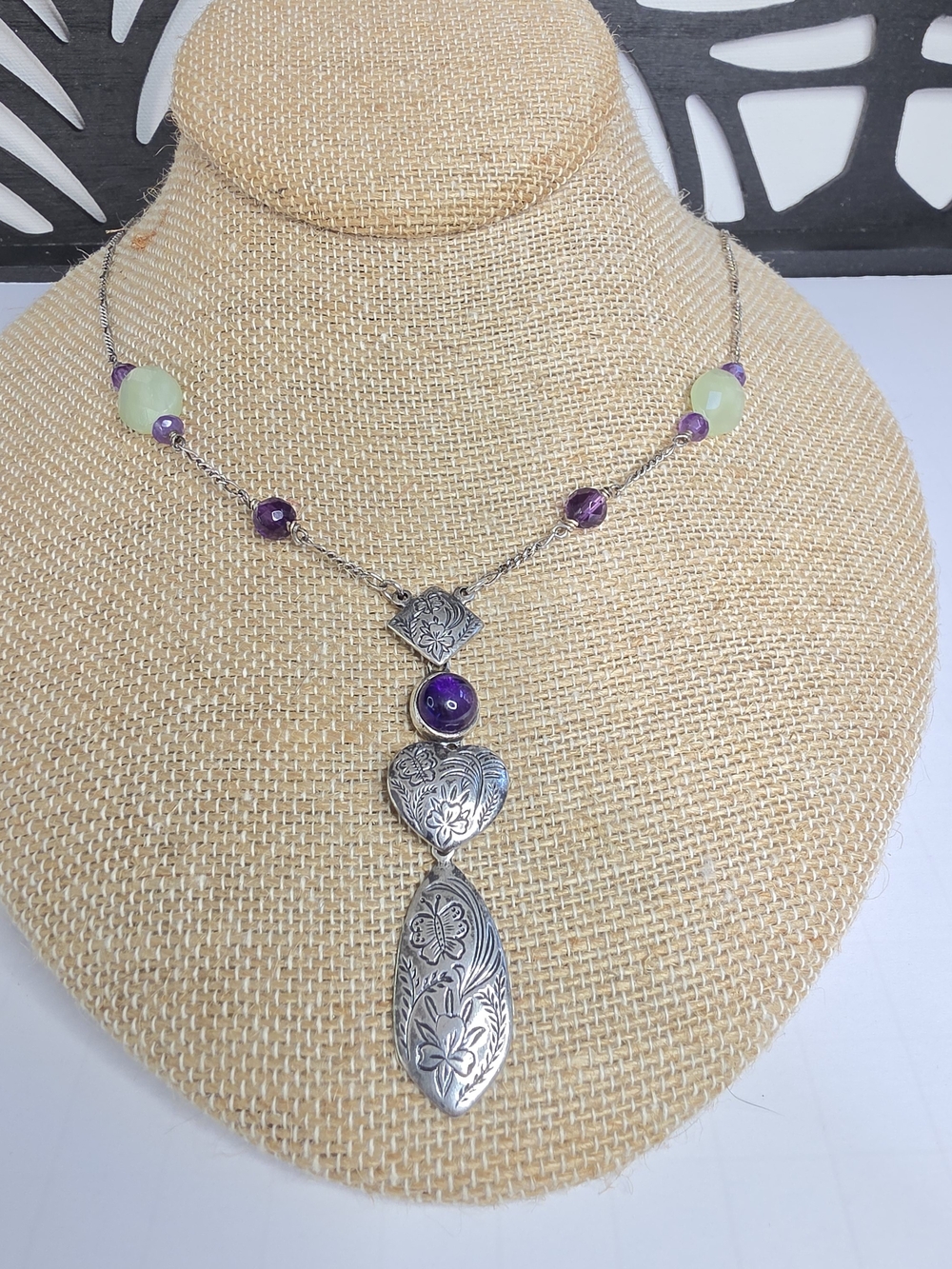 Prodesso Israel Sterling Silver Floral Heart Pendant Necklace